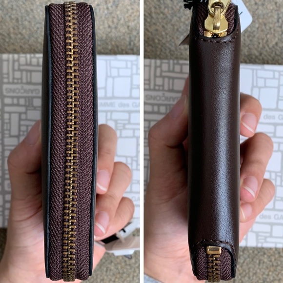 *SOLD* Comme des Garcons SA2100 Compact Zip Around Arecalf Bifold Wallet, Brown - Picture 7 of 17